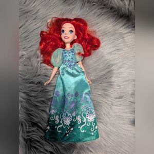 Mermaid Princess Doll with Red Hair and Teal Dress